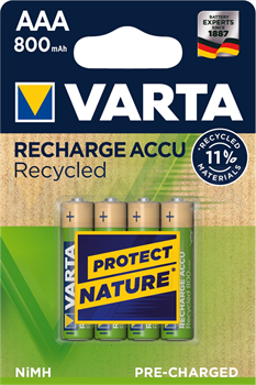 Аккумуляторы ПРЕДЗАРЯЖЕННЫЕ VARTA RECYCLED ACCU AAA 800mAh бл. 4 4008496931545 - фото 26751