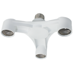 Ecola base Переходник с цоколя E27 на 3хE27 Широкий Белый A7T37WEAY - фото 26797