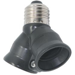 Ecola base Переходник с цоколя E27 на 2хE27 Черный A7T27BEAY - фото 26799