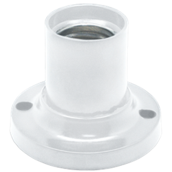 Патрон Е27 пластиковый  настенный  прямой  белый  Ecola AB7STWEAY - фото 26847