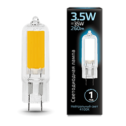 Лампа Gauss G4 AC220-240V 3.5W 260lm 4100K стекло LED 1/10/200 107807203 - фото 27729