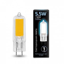 Лампа Gauss G4 AC220-240V 5.5W 500lm 4100K стекло LED 1/10/200 107807205 - фото 27730