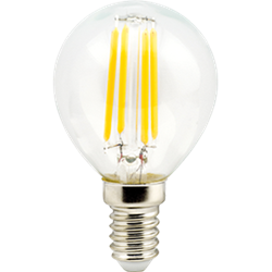 Ecola globe   LED  5,0W G45 220V E14 4000K 360° filament прозр. нитевидный шар (Ra 80, 100 Lm/W) 78х45 N4GV50ELC - фото 27873