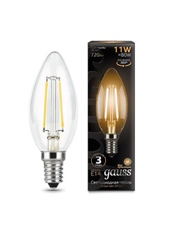 Лампа Gauss Filament Свеча 9W 680lm 2700К Е14 LED 1/10/50 103801109 - фото 27957