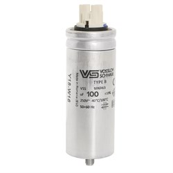 Конденсатор _WTB100 мкФ ±5% 250V  d55 l148 M10x16 (Алюм. корпус/Wago/-25С...+70C)   506363 - фото 28366