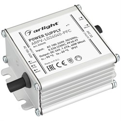 Блок питания ARPV-LG24040-PFC (24V, 1.67A, 40W) (Arlight, IP67 Металл, 5 лет) 029695 - фото 29047