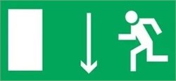 Пиктограмма "Бегущий человек стрелка вниз - дверь слева" для светильника Pelastus PL EM 1.0 355х145мм 37246841342613 - фото 32412