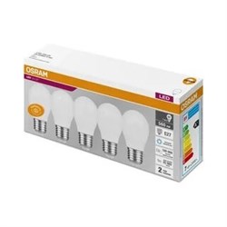 Лампочка светодиодная OSRAM LED Value P, 560 лм, 6,5 Вт,  3000К (теплый белый свет). Цоколь E27, упаковка 5 шт 4058075578197 - фото 34042