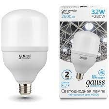 Лампа Gauss Elementary T100 32W 2600lm 4000K E27 LED 1/20 63223 - фото 34629