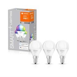 Лампа Светодиодная   LEDVANCE SMART+ WiFi Mini Bulb Multicolour 40 5W/2700…6500K E14 (3шт в упаковке) 4058075485990 - фото 34844