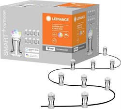 Умный грунтовый светильник (гирлянда) для подсветки газона LEDVANCE 2,5Вт 380 Лм, RGB SMART WIFI GARDEN DOT RGB 9P, управляется из приложения 4058075478534 - фото 35206
