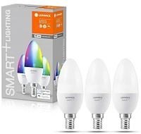 Свеча Лампа светодиодная димм. SMART WIFI 5W (=40W) 200° 470m 230V RGB+2700…6500K матовая E14 LEDV -   (3шт в упаковке) 4058075485938 - фото 35482