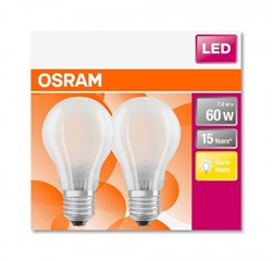 Лампа LEDSCLA60 7W/827 230VGLFR E27  Экопак1X2лампы  OSRAM - филамент 4058075132832 - фото 35658