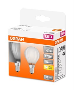 Лампа светодиодная OSRAM LEDSCLP40 4W/827 230VGLFR E27 5X2 4058075153660 - фото 35777