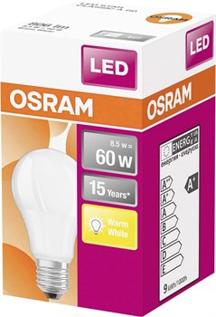 LEDSCLA60 8,5W/827 230VFR E27 10X1 OSRAM 4058075127357 - фото 36446