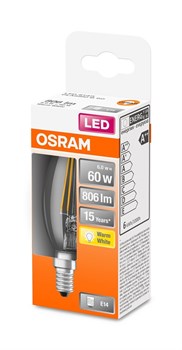 LEDSCLB60 6W/827 230V FIL E14 10X1 OSRAM 4058075434981 - фото 36472