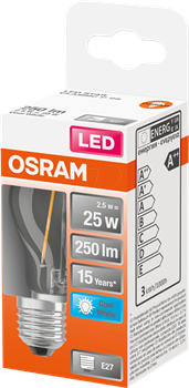 LEDSCLP25 2,5W/840 230V FIL E2710X1OSRAM 4058075434080 - фото 36495