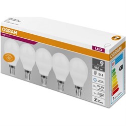 Лампочка светодиодная OSRAM LED Value P, 560лм, 6,5 Вт, 6500К (холодный белый свет). Цоколь E14 4058075578166 - фото 37180