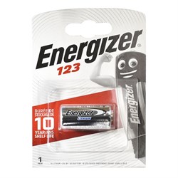 Батарейки литиевые ENERGIZER Lithium CR123A BL1 (блистер 1шт) 7638900052008 - фото 37767