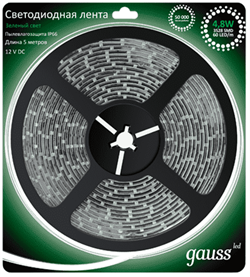 Лента LED 2835/60-SMD 4.8W  12V DC зеленый IP66 (блистер 5м) 311000605 - фото 37896