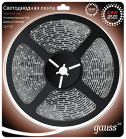 Лента LED 2835/60-SMD 4.8W  12V DC красный IP66 (блистер 5м) 311000705 - фото 37897