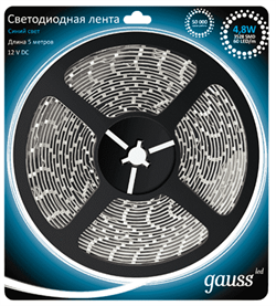 Лента LED 2835/60-SMD 4.8W  12V DC синий (блистер 5м) 312000505 - фото 37898