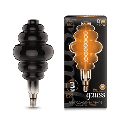 Лампа Gauss Filament Honeycomb 8W 380lm 2700К Е27 gray flexible LED 1/6 159802008 - фото 38049