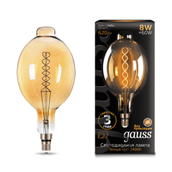 Лампа Gauss Filament BT180 8W 620lm 2400К Е27 golden flexible LED 1/6 152802008 - фото 38071
