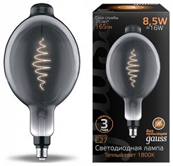 Лампа Gauss Filament BT180 8.5W 165lm 1800К Е27 gray flexible LED 1/2 152802005 - фото 38079