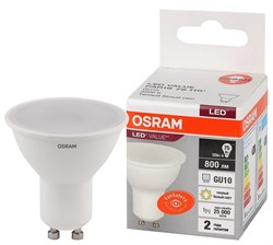 Лампа светодиодная OSRAM LED Value PAR16, 800лм, 10Вт, 3000К (теплый белый свет). Цоколь GU10, колба PAR16, софит 4058075581722 - фото 38092