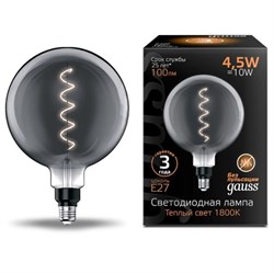 Лампа Gauss Filament G200 4.5W 100lm 1800К Е27 gray flexible LED 1/6 154802005 - фото 38133