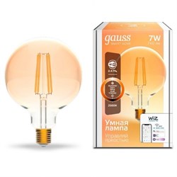 Лампа Gauss Smart Home Filament G95 7W 720lm 2500К E27 диммируемая LED 1/40 1320112 - фото 38137