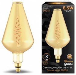Лампа Gauss Filament Vase 8.5W 660lm 2000К Е27 golden flexible LED 1/2 180802105 - фото 38140