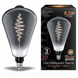 Лампа Gauss Filament ST164 8.5W 165lm 1800К Е27 gray flexible LED 1/6 157802005 - фото 38149