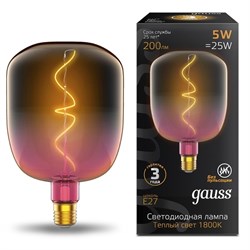 Лампа Gauss Filament V140 5W 200lm 1800К Е27 pink-clear flexible LED 1/6 1010802105 - фото 38154