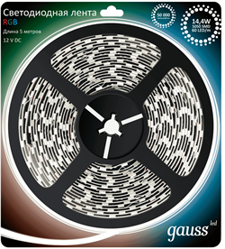Лента LED 5050/60-SMD 14.4W 12V DC RGB (блистер 5м) 312000414 - фото 38183