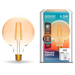Лампа Gauss Smart Home Filament G95 6,5W 720lm 2000-5500К E27 изм.цвет.темпр.+диммирование LED 1/40 1340112 - фото 38213