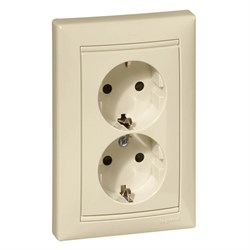 Розетка VALENA "евр" двойная с/п слоновая кость 774370 - фото 38744
