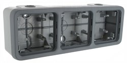 Plexo Коробка 3 полюса горизонтальная серая 069680 - фото 38745
