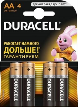 Батарейки Duracell Basic LR06 АА пальчиковые BL4 (блистер 4шт) 5000734 - фото 38846
