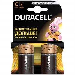Батарейки средние Duracell Basic LR14 С BL2 (блистер 2шт) 5000394052529 - фото 39143