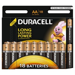 Батарейки Duracell Basic LR06 АА пальчиковые 18BL (блистер 18шт) 5000394107519 - фото 39150