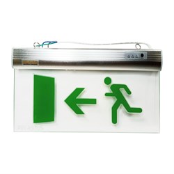 Указатель эвакуационный двухсторонний светодиодный , ГРАВИРОВАНИЕ "Направление в бок", белый свет светодиодов. Батарея:Ni-Cd, 3.6 V PL EM 1.0 гравировка Направление в бок - фото 40560