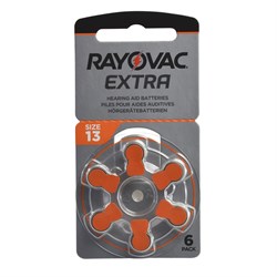Батарейки для слуховых аппаратов Rayovac Extra ZA13 BL6 Zinc Air 1.45V (блистер 6шт) 96178225 - фото 40591