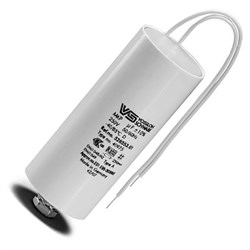 Конденсатор _VS 45 мкФ ±10% 250V -25С/+85С d43 l92 M8x10 (Пласт. корпус/провода 200мм) -   539429 - фото 40717