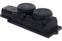 Колодка с заземлением 2 гнезда ALFA каучук 16А IP44 20102000 - фото 40772