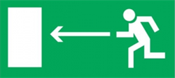 Пиктограмма "Бегущий человек стрелка налево" для светильника Pelastus PL EML 1.1 230х120мм 2000000154245 - фото 40961