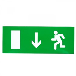 Пиктограмма "Бегущий человек стрелка вниз - дверь слева" для светильника Pelastus PL EM 3.0 295х108мм 35659485118 - фото 40969