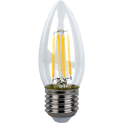 Свеча Ecola candle   LED Premium  6,0W  220V E27 2700K 360° filament прозр. нитевидная   (Ra 80, 100 Lm/W, КП=0) 96х37 N7QW60ELC-1 - фото 41008