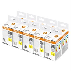 Лампа светодиодная OSRAM LED Base A, 560лм, 6,5Вт замена 60Вт, 3000К, теплый свет, E27, матовая 4058075670686 - фото 41035